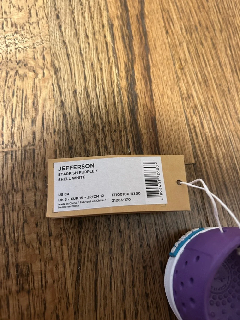 Native Jefferson Kids Shoes C4 Purple NWT Lightweight Slip-On - Picture 7 of 7